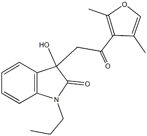 3-[2-(2,4-dimethyl-3-furyl)-2-oxoethyl]-3-hydroxy-1-propyl-1,3-dihydro-2H-indol-2-one Structure