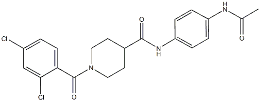 N-[4-(acetylamino)phenyl]-1-(2,4-dichlorobenzoyl)-4-piperidinecarboxamide 구조식 이미지