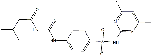 N-(4,6-dimethyl-2-pyrimidinyl)-4-({[(3-methylbutanoyl)amino]carbothioyl}amino)benzenesulfonamide Structure