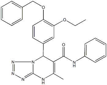 7-[4-(benzyloxy)-3-ethoxyphenyl]-5-methyl-N-phenyl-4,7-dihydrotetraazolo[1,5-a]pyrimidine-6-carboxamide Structure