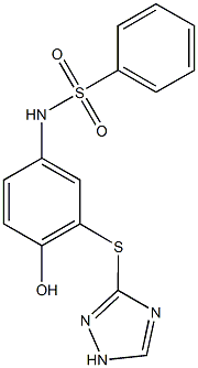 N-[4-hydroxy-3-(1H-1,2,4-triazol-3-ylsulfanyl)phenyl]benzenesulfonamide 구조식 이미지