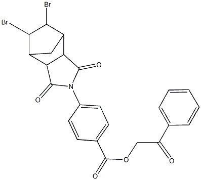 2-oxo-2-phenylethyl 4-(8,9-dibromo-3,5-dioxo-4-azatricyclo[5.2.1.0~2,6~]dec-4-yl)benzoate 구조식 이미지