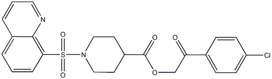 2-(4-chlorophenyl)-2-oxoethyl 1-(8-quinolinylsulfonyl)-4-piperidinecarboxylate Structure