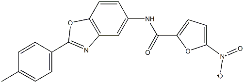 5-nitro-N-[2-(4-methylphenyl)-1,3-benzoxazol-5-yl]-2-furamide 구조식 이미지