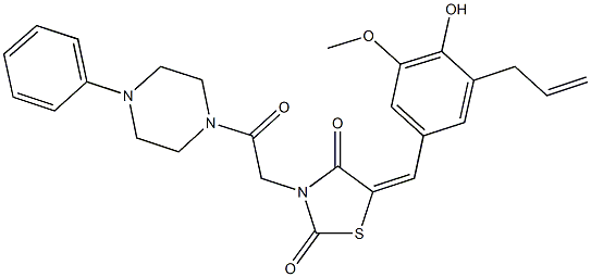 5-(3-allyl-4-hydroxy-5-methoxybenzylidene)-3-[2-oxo-2-(4-phenylpiperazin-1-yl)ethyl]-1,3-thiazolidine-2,4-dione Structure