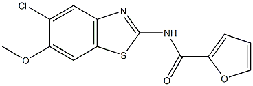 N-(5-chloro-6-methoxy-1,3-benzothiazol-2-yl)-2-furamide Structure