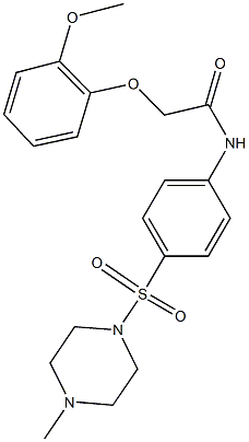 2-(2-methoxyphenoxy)-N-{4-[(4-methyl-1-piperazinyl)sulfonyl]phenyl}acetamide 구조식 이미지