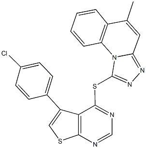 5-(4-chlorophenyl)thieno[2,3-d]pyrimidin-4-yl 5-methyl[1,2,4]triazolo[4,3-a]quinolin-1-yl sulfide Structure