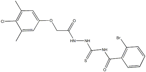 2-bromo-N-({2-[(4-chloro-3,5-dimethylphenoxy)acetyl]hydrazino}carbothioyl)benzamide 구조식 이미지