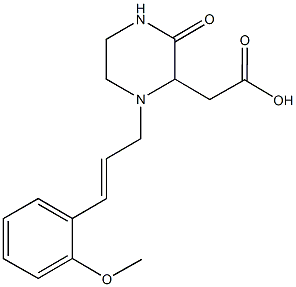 [1-(2-methoxycinnamyl)-3-oxo-2-piperazinyl]acetic acid 구조식 이미지