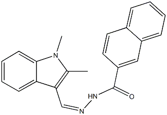 N'-[(1,2-dimethyl-1H-indol-3-yl)methylene]-2-naphthohydrazide 구조식 이미지