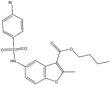 butyl 5-{[(4-bromophenyl)sulfonyl]amino}-2-methyl-1-benzofuran-3-carboxylate 구조식 이미지