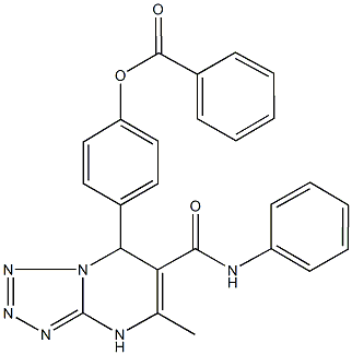 4-[6-(anilinocarbonyl)-5-methyl-4,7-dihydrotetraazolo[1,5-a]pyrimidin-7-yl]phenyl benzoate Structure