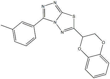 6-(2,3-dihydro-1,4-benzodioxin-2-yl)-3-(3-methylphenyl)[1,2,4]triazolo[3,4-b][1,3,4]thiadiazole Structure