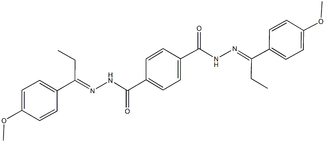 N'~1~,N'~4~-bis[1-(4-methoxyphenyl)propylidene]terephthalohydrazide 구조식 이미지