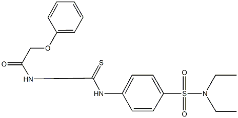 N,N-diethyl-4-({[(phenoxyacetyl)amino]carbothioyl}amino)benzenesulfonamide Structure