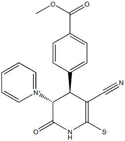 3-cyano-4-[4-(methoxycarbonyl)phenyl]-6-oxo-5-(1-pyridiniumyl)-1,4,5,6-tetrahydro-2-pyridinethiolate Structure