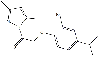 2-bromo-4-isopropylphenyl 2-(3,5-dimethyl-1H-pyrazol-1-yl)-2-oxoethyl ether 구조식 이미지