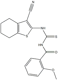 N-(3-cyano-4,5,6,7-tetrahydro-1-benzothien-2-yl)-N'-(2-methoxybenzoyl)thiourea Structure