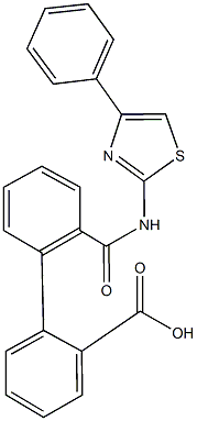 2'-{[(4-phenyl-1,3-thiazol-2-yl)amino]carbonyl}[1,1'-biphenyl]-2-carboxylic acid Structure