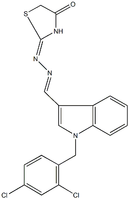 1-(2,4-dichlorobenzyl)-1H-indole-3-carbaldehyde (4-oxo-1,3-thiazolidin-2-ylidene)hydrazone Structure