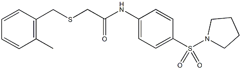 2-[(2-methylbenzyl)sulfanyl]-N-[4-(1-pyrrolidinylsulfonyl)phenyl]acetamide 구조식 이미지