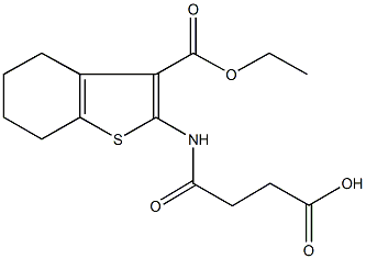 4-{[3-(ethoxycarbonyl)-4,5,6,7-tetrahydro-1-benzothien-2-yl]amino}-4-oxobutanoic acid 구조식 이미지
