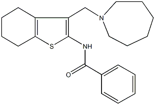 N-[3-(1-azepanylmethyl)-4,5,6,7-tetrahydro-1-benzothien-2-yl]benzamide 구조식 이미지