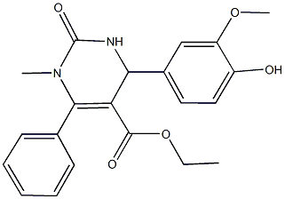 ethyl 4-(4-hydroxy-3-methoxyphenyl)-1-methyl-2-oxo-6-phenyl-1,2,3,4-tetrahydro-5-pyrimidinecarboxylate 구조식 이미지