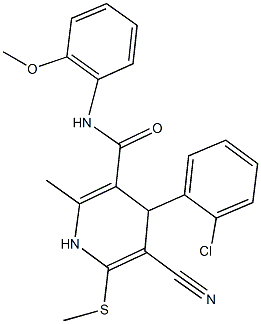 4-(2-chlorophenyl)-5-cyano-N-(2-methoxyphenyl)-2-methyl-6-(methylsulfanyl)-1,4-dihydro-3-pyridinecarboxamide Structure