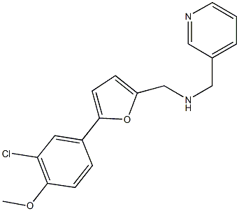 N-{[5-(3-chloro-4-methoxyphenyl)-2-furyl]methyl}-N-(3-pyridinylmethyl)amine 구조식 이미지