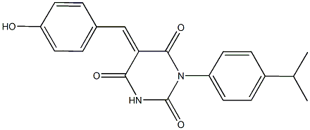 5-(4-hydroxybenzylidene)-1-(4-isopropylphenyl)-2,4,6(1H,3H,5H)-pyrimidinetrione Structure
