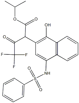 isopropyl 4,4,4-trifluoro-2-{1-hydroxy-4-[(phenylsulfonyl)amino]-2-naphthyl}-3-oxobutanoate Structure