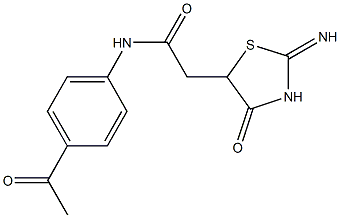 N-(4-acetylphenyl)-2-(2-imino-4-oxo-1,3-thiazolidin-5-yl)acetamide 구조식 이미지