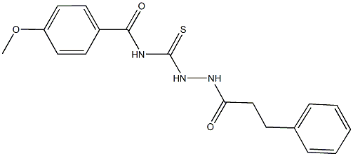 4-methoxy-N-{[2-(3-phenylpropanoyl)hydrazino]carbothioyl}benzamide Structure