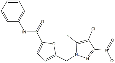 5-({4-chloro-3-nitro-5-methyl-1H-pyrazol-1-yl}methyl)-N-phenyl-2-furamide 구조식 이미지