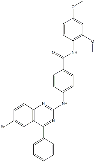 4-[(6-bromo-4-phenyl-2-quinazolinyl)amino]-N-(2,4-dimethoxyphenyl)benzamide 구조식 이미지
