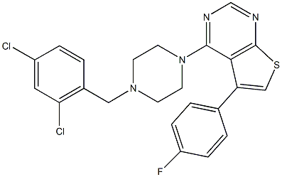 4-[4-(2,4-dichlorobenzyl)-1-piperazinyl]-5-(4-fluorophenyl)thieno[2,3-d]pyrimidine Structure