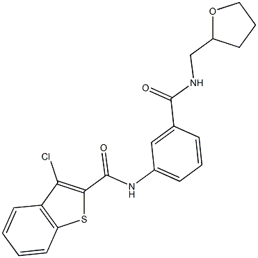 3-chloro-N-(3-{[(tetrahydro-2-furanylmethyl)amino]carbonyl}phenyl)-1-benzothiophene-2-carboxamide Structure