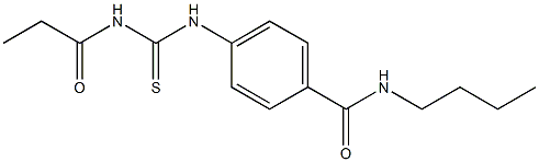 N-butyl-4-{[(propionylamino)carbothioyl]amino}benzamide 구조식 이미지