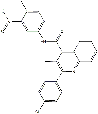 2-(4-chlorophenyl)-N-{3-nitro-4-methylphenyl}-3-methyl-4-quinolinecarboxamide Structure