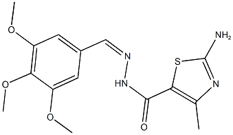 2-amino-4-methyl-N'-(3,4,5-trimethoxybenzylidene)-1,3-thiazole-5-carbohydrazide 구조식 이미지