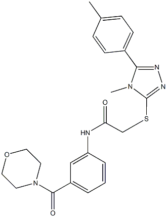 2-{[4-methyl-5-(4-methylphenyl)-4H-1,2,4-triazol-3-yl]sulfanyl}-N-[3-(4-morpholinylcarbonyl)phenyl]acetamide Structure