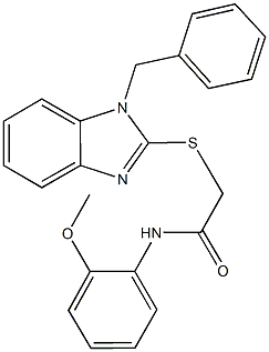 2-[(1-benzyl-1H-benzimidazol-2-yl)thio]-N-(2-methoxyphenyl)acetamide Structure