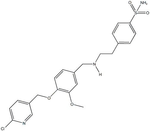 4-[2-({4-[(6-chloro-3-pyridinyl)methoxy]-3-methoxybenzyl}amino)ethyl]benzenesulfonamide Structure
