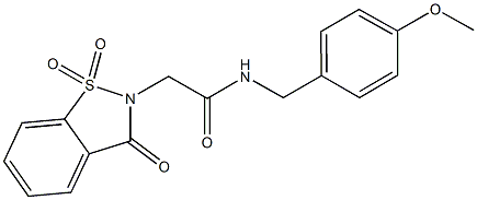 2-(1,1-dioxido-3-oxo-1,2-benzisothiazol-2(3H)-yl)-N-(4-methoxybenzyl)acetamide Structure