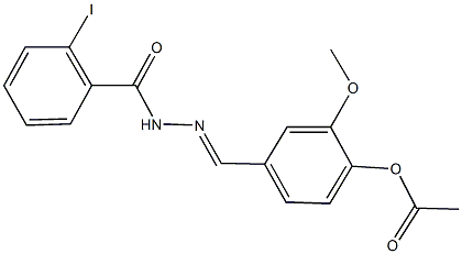 4-[2-(2-iodobenzoyl)carbohydrazonoyl]-2-methoxyphenyl acetate 구조식 이미지