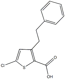 5-chloro-3-(2-phenylethyl)-2-thiophenecarboxylic acid Structure