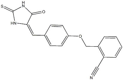 2-({4-[(5-oxo-2-thioxo-4-imidazolidinylidene)methyl]phenoxy}methyl)benzonitrile Structure