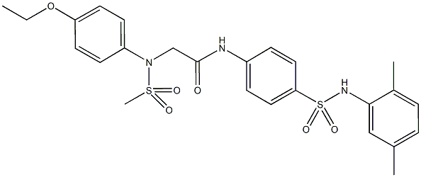 N-{4-[(2,5-dimethylanilino)sulfonyl]phenyl}-2-[4-ethoxy(methylsulfonyl)anilino]acetamide 구조식 이미지